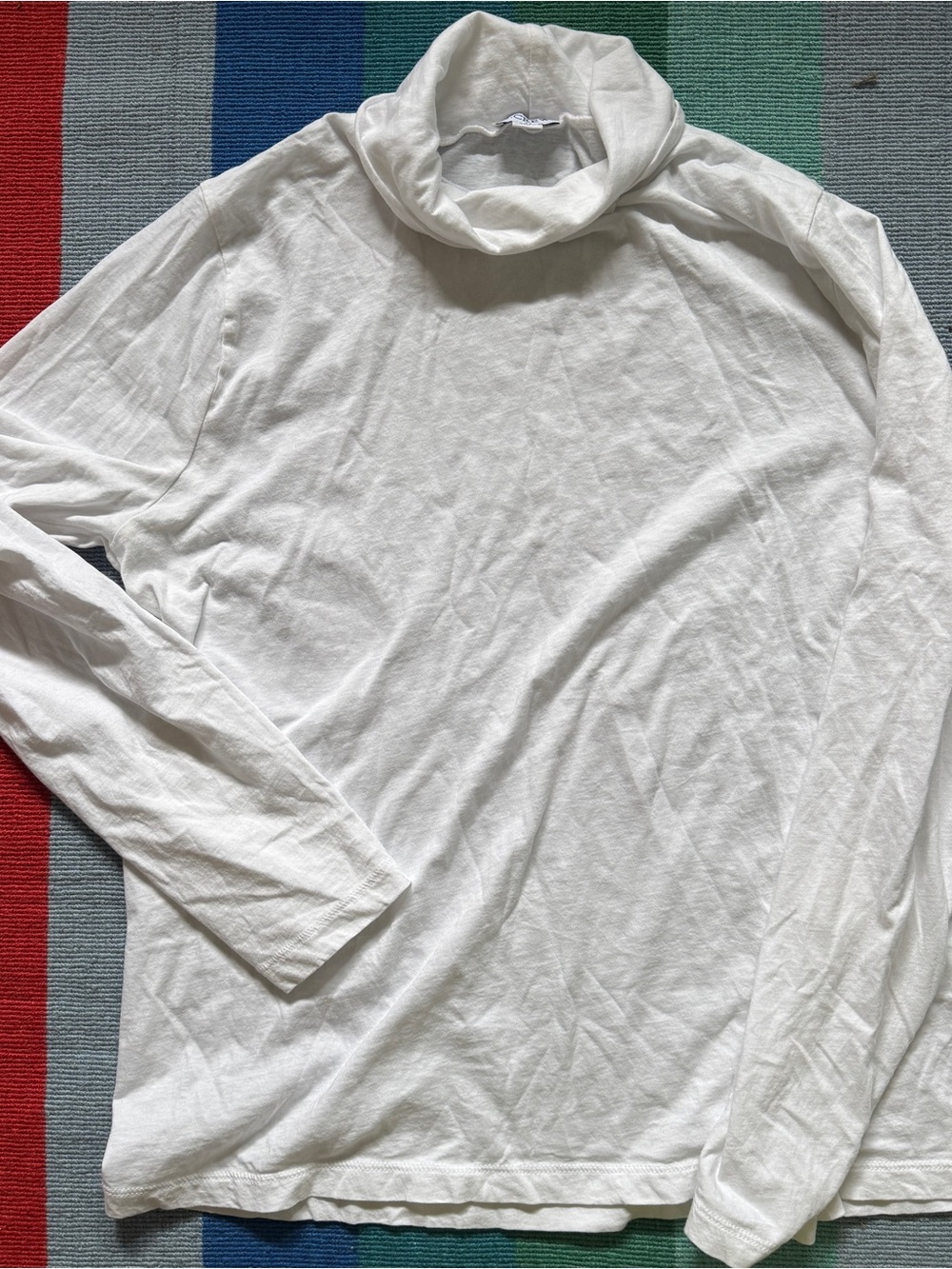 J. Crew Factory White Long-Sleeve Turtleneck Top
